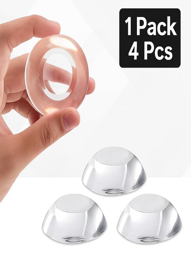 Nibbler® Clear 4 Rubber Door Bumper Stopers Wall Protector, Self Adhesive Door Handle Knob Wall Shield Bumper Guard for Wall (Heavy Round) - Image 3
